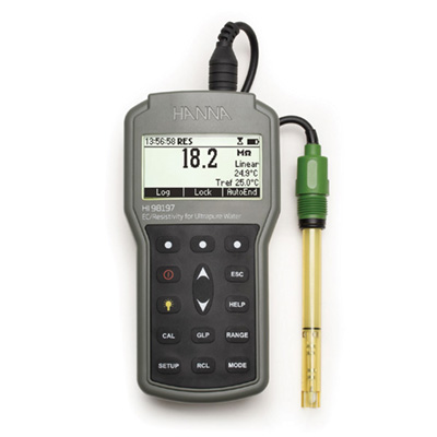 HI98197超纯水微电脑EC-TDS-电阻率-NaCI-°C测定仪